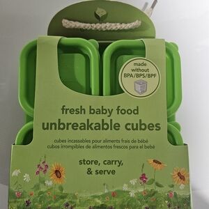 Green Baby Food Storage Cubes